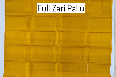 Kanchipuram Tissue Silk Saree | Yellow Gold | Pure Zari | Pure Silk | Handwoven | Ships from California | Pushpam - ShopNaya Exclusive